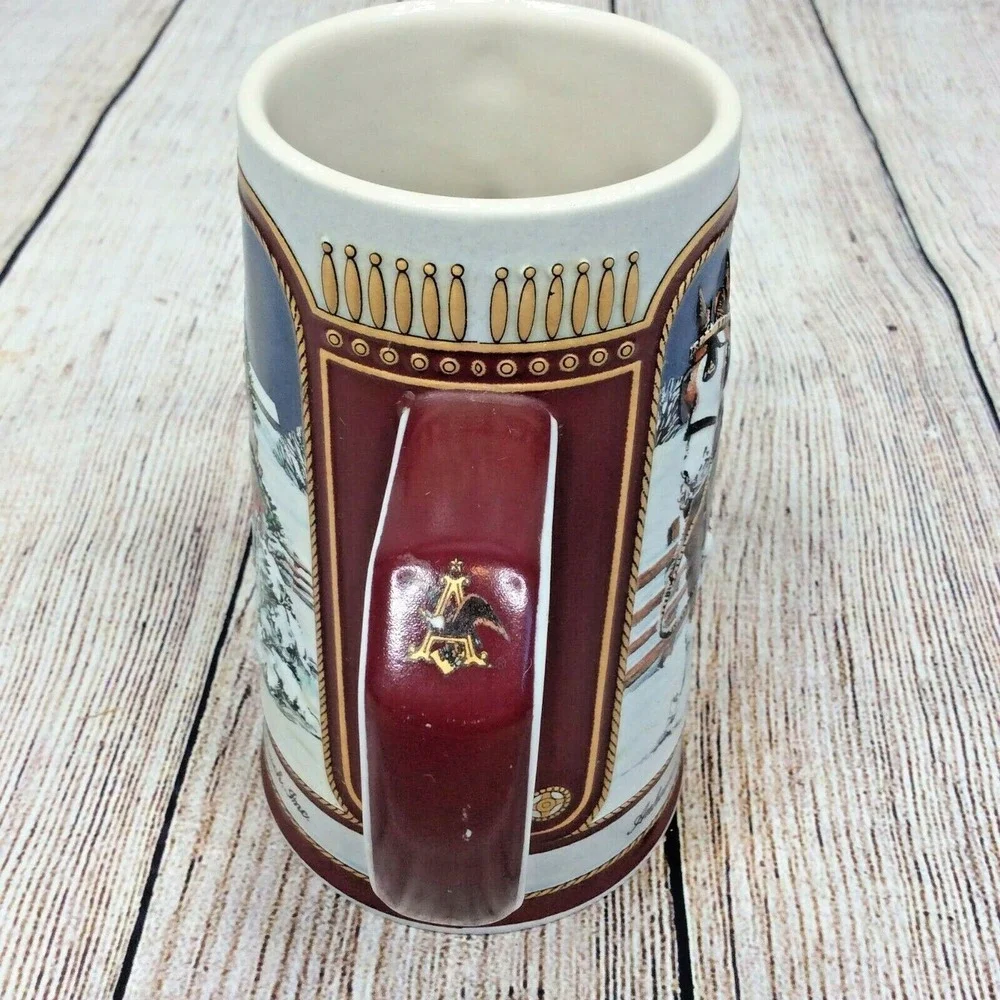 Vintage 1989 Budweiser Holiday Beer Stein Mug‎ Clydesdale Collectors Series